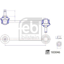 febi bilstein | Stange/Strebe, Stabilisator | 183046