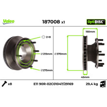 Valeo | Bremsscheibe | 187008
