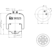 febi bilstein | Federbalg, Luftfederung | 38323