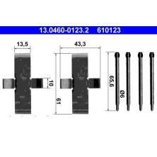 ATE | Zubehörsatz, Scheibenbremsbelag | 13.0460-0123.2