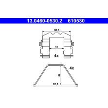 ATE | Zubehörsatz, Scheibenbremsbelag | 13.0460-0530.2