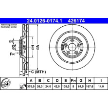 ATE | Bremsscheibe | 24.0126-0174.1