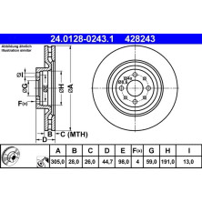 ATE | Bremsscheibe | 24.0128-0243.1