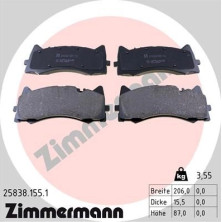 Zimmermann | Bremsbelagsatz, Scheibenbremse | 25838.155.1