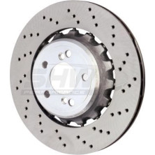 SHW Performance BRR44812 Bremsscheibe für BMW 3er, 4er, 2er Hinterachse rechts, 370x24mm, gelocht, innenbelüftet, zweiteilige Bremsscheibe, beschichtet, hochgekohlt