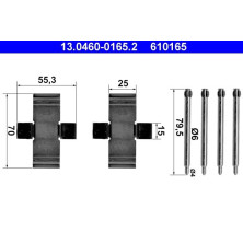 ATE | Zubehörsatz, Scheibenbremsbelag | 13.0460-0165.2