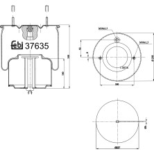 febi bilstein | Federbalg, Luftfederung | 37635