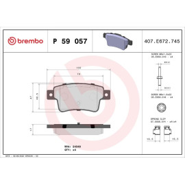 Brembo P 59 057 Bremsbelagsatz, Scheibenbremse PRIME LINE