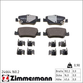 Bremsbelagsatz, Scheibenbremse 24664.160.2 Bremsbelagsatz, Scheibenbremse 24664.160.2