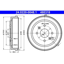 Bremstrommel 24.0220-0048.1