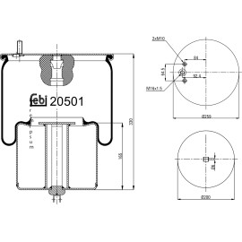 FEBI BILSTEIN 20501 Federbalg, Luftfederung FEBI BILSTEIN 20501 Federbalg, Luftfederung