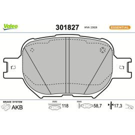 Valeo 301827 Bremsbelagsatz, Scheibenbremse ESSENTIAL Valeo 301827 Bremsbelagsatz, Scheibenbremse ESSENTIAL