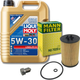 20647 LIQUI MOLY Longlife III 5W-30 + MANN-FILTER HU 7020 z Ölfilter + Ölablassschraube mit Dichtungen, 5l 20647 LIQUI MOLY Longlife III 5W-30 + MANN-FILTER HU 7020 z Ölfilter + Ölablassschraube mit Dichtungen, 5l