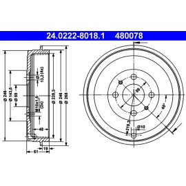 Bremstrommel 24.0222-8018.1