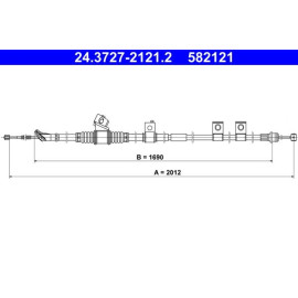 Seilzug, Feststellbremse 24.3727-2121.2 Seilzug, Feststellbremse 24.3727-2121.2