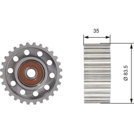 Umlenk-/Führungsrolle, Zahnriemen T42100 Umlenk-/Führungsrolle, Zahnriemen T42100