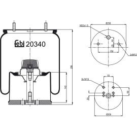 FEBI BILSTEIN 20340 Federbalg, Luftfederung FEBI BILSTEIN 20340 Federbalg, Luftfederung