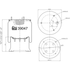 FEBI BILSTEIN 39047 Federbalg, Luftfederung FEBI BILSTEIN 39047 Federbalg, Luftfederung