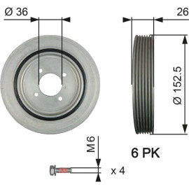 Riemenscheibe, Kurbelwelle TVD1011A