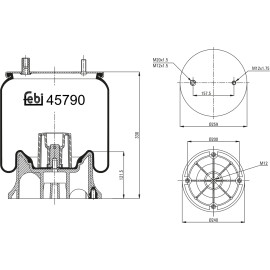 FEBI BILSTEIN 45790 Federbalg, Luftfederung FEBI BILSTEIN 45790 Federbalg, Luftfederung