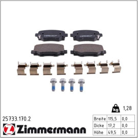 Bremsbelagsatz, Scheibenbremse 25733.170.2 Bremsbelagsatz, Scheibenbremse 25733.170.2