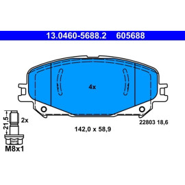 Bremsbelagsatz, Scheibenbremse 13.0460-5688.2 Bremsbelagsatz, Scheibenbremse 13.0460-5688.2
