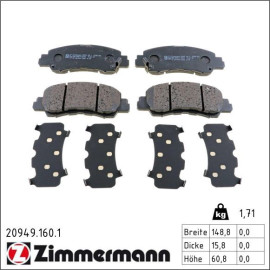 Bremsbelagsatz, Scheibenbremse 20949.160.1 Bremsbelagsatz, Scheibenbremse 20949.160.1