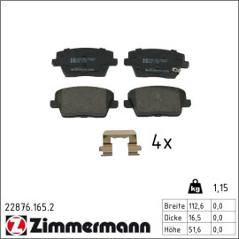 Bremsbelagsatz, Scheibenbremse 22876.165.2 Bremsbelagsatz, Scheibenbremse 22876.165.2