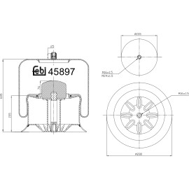 FEBI BILSTEIN 45897 Federbalg, Luftfederung FEBI BILSTEIN 45897 Federbalg, Luftfederung