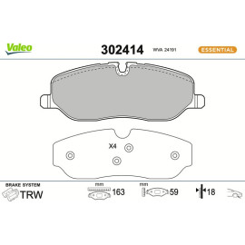Valeo 302414 Bremsbelagsatz, Scheibenbremse ESSENTIAL