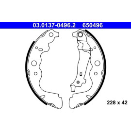ATE 03.0137-0496.2 Bremsbackensatz ATE 03.0137-0496.2 Bremsbackensatz
