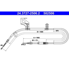 Seilzug, Feststellbremse 24.3727-2506.2 Seilzug, Feststellbremse 24.3727-2506.2