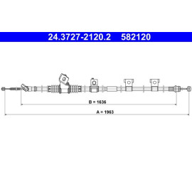 Seilzug, Feststellbremse 24.3727-2120.2 Seilzug, Feststellbremse 24.3727-2120.2