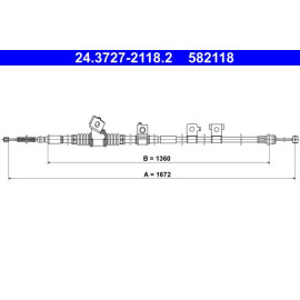 Seilzug, Feststellbremse 24.3727-2118.2 Seilzug, Feststellbremse 24.3727-2118.2