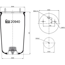 FEBI BILSTEIN 20940 Federbalg, Luftfederung FEBI BILSTEIN 20940 Federbalg, Luftfederung