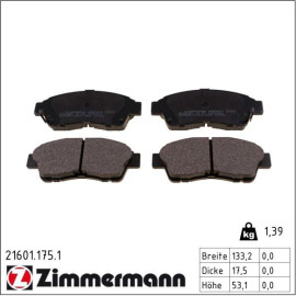 Bremsbelagsatz, Scheibenbremse 21601.175.1 Bremsbelagsatz, Scheibenbremse 21601.175.1