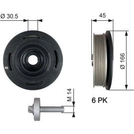 Riemenscheibe, Kurbelwelle TVD1041A Riemenscheibe, Kurbelwelle TVD1041A