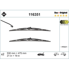 SWF 116351 Scheibenwischer 530 + 475mm vorne, Standard SWF 116351 Scheibenwischer 530 + 475mm vorne, Standard