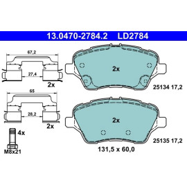 Bremsbelagsatz, Scheibenbremse 13.0470-2784.2 Bremsbelagsatz, Scheibenbremse 13.0470-2784.2