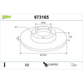 Bremsscheibe 673165 Bremsscheibe 673165