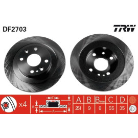TRW DF2703 Bremsscheibe TRW DF2703 Bremsscheibe