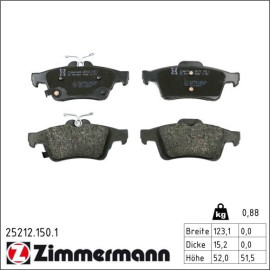 Bremsbelagsatz, Scheibenbremse 25212.150.1 Bremsbelagsatz, Scheibenbremse 25212.150.1