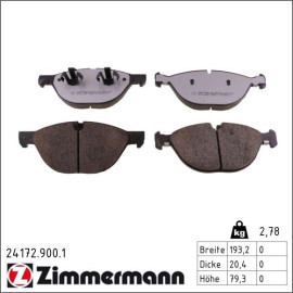 ZIMMERMANN 24172.900.1 Bremsbeläge für BMW X5, X6 ZIMMERMANN 24172.900.1 Bremsbeläge für BMW X5, X6