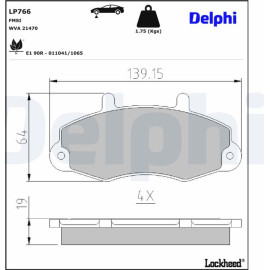 Bremsbelagsatz, Scheibenbremse LP766 Bremsbelagsatz, Scheibenbremse LP766