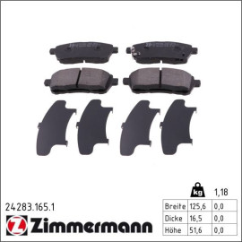 Bremsbelagsatz, Scheibenbremse 24283.165.1 Bremsbelagsatz, Scheibenbremse 24283.165.1