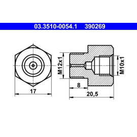 Adapter, Bremsleitung 03.3510-0054.1