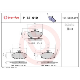 Bremsbelagsatz, Scheibenbremse P 68 019 Bremsbelagsatz, Scheibenbremse P 68 019