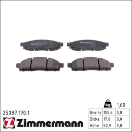 Bremsbelagsatz, Scheibenbremse 25087.170.1 Bremsbelagsatz, Scheibenbremse 25087.170.1