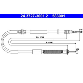 Seilzug, Feststellbremse 24.3727-3001.2 Seilzug, Feststellbremse 24.3727-3001.2