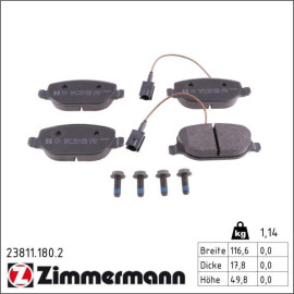 Bremsbelagsatz, Scheibenbremse 23811.180.2 Bremsbelagsatz, Scheibenbremse 23811.180.2